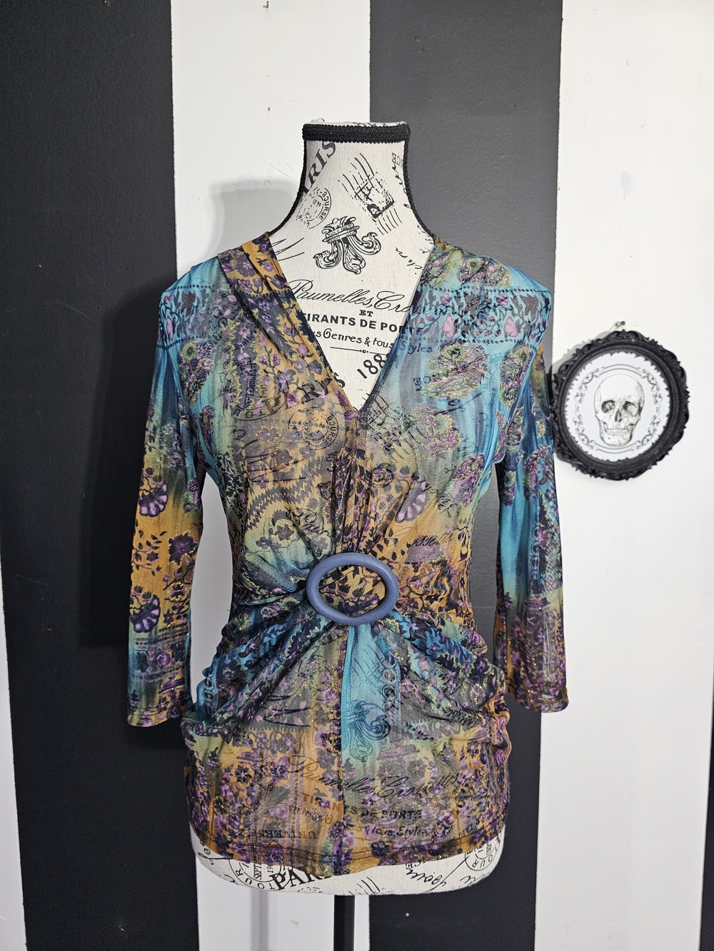 Y2k Watercolor Mesh Shirt